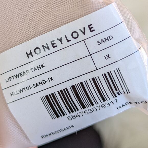 NWT NIB HONEYLOVE LIFTWEAR TANK SAND HLLWT01-SAND 1X Shaper Shapewear - Picture 6 of 7